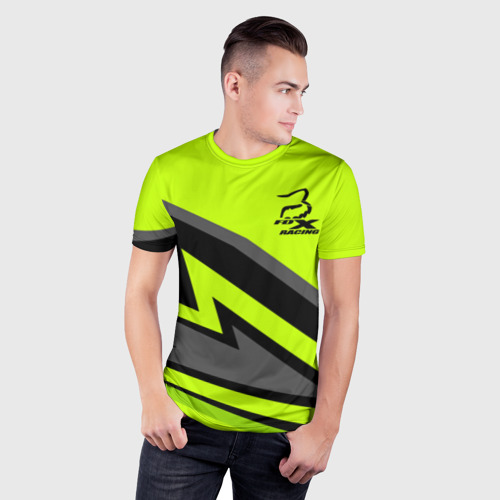 Мужская футболка 3D Slim с принтом Форма для мотокросса FOX, фото на моделе #1