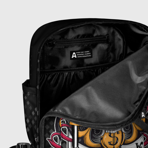 Женский рюкзак 3D с принтом Карточный дьявол Пиковый туз, фото #5