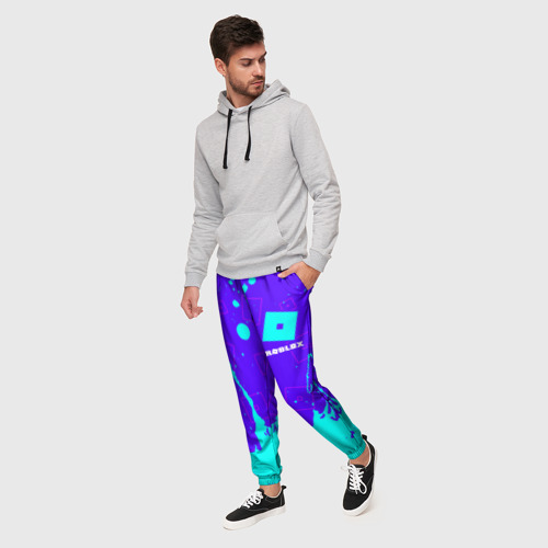 Мужские брюки 3D с принтом ROBLOX / РОБЛОКС, фото на моделе #1