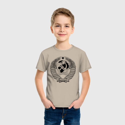 Детская футболка хлопок с принтом СССР (двусторонняя), фото на моделе #1