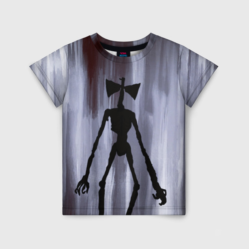 Детская 3D футболка с принтом Сиреноголовый, вид спереди #2