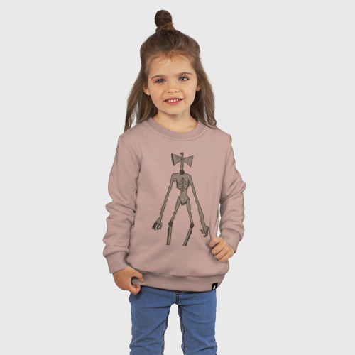 Детский свитшот хлопок с принтом Сиреноголовый монстр, фото на моделе #1