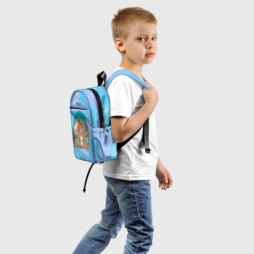 Детский рюкзак 3D с принтом Милые выдры, вид сзади #1