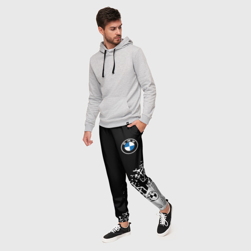 Мужские брюки 3D с принтом BMW / БМВ, фото на моделе #1