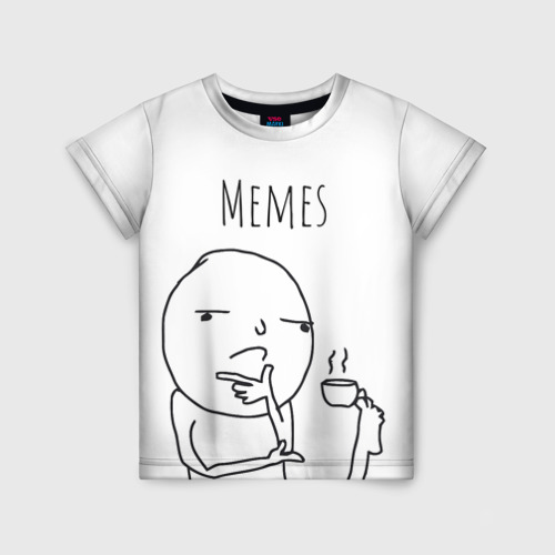 Детская футболка 3D с принтом Memes, вид спереди #2