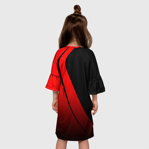 Детское платье 3D с принтом FC Bayern Munchen Форма, вид сзади #2