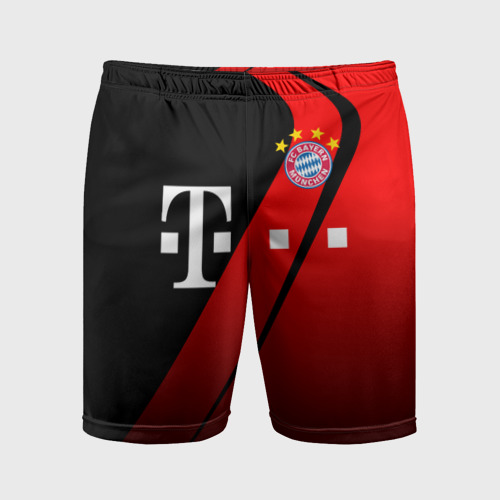 Мужские шорты спортивные с принтом FC Bayern Munchen Форма, вид спереди #2