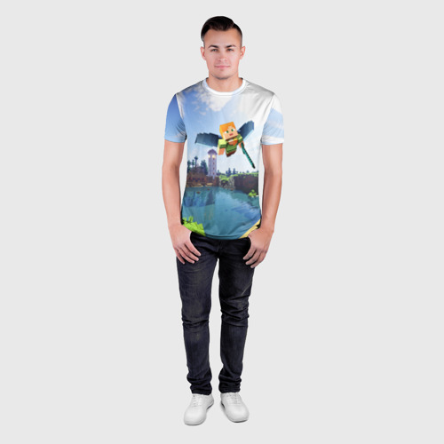 Мужская футболка 3D Slim с принтом MINECRAFT / МАЙНКРАФТ, вид сбоку #3
