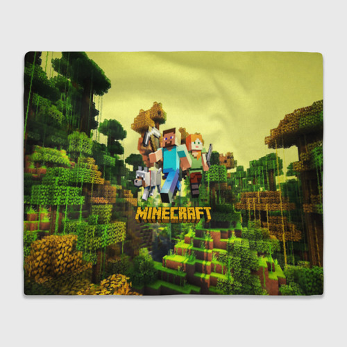 Плед 3D с принтом Minecraft Майнкрафт, вид спереди #2
