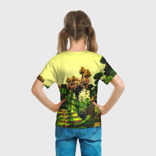 Детская 3D футболка с принтом MINECRAFT / МАЙНКРАФТ, вид сзади #2