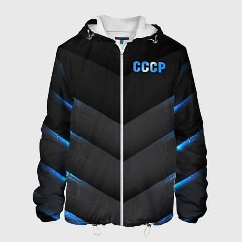 Мужская куртка 3D с принтом CCCP, вид спереди #2