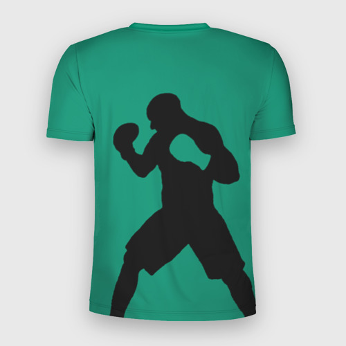 Мужская футболка 3D Slim с принтом Боксер, вид сзади #1