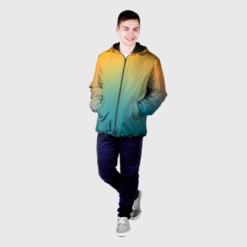 Мужская куртка 3D с принтом Мягкий летний градиент, фото на моделе #1
