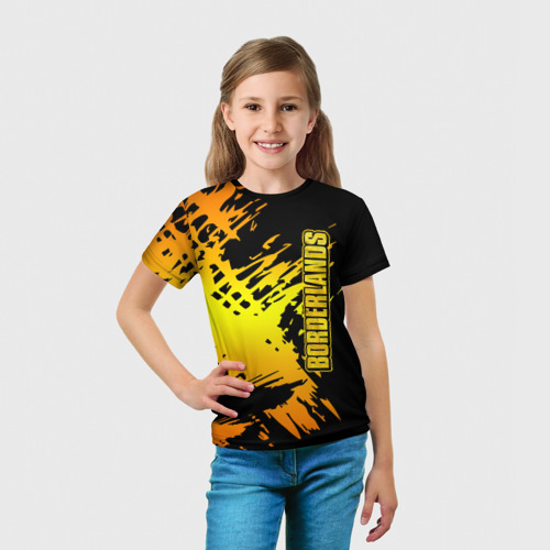 Детская футболка 3D с принтом Borderlands, вид сбоку #3