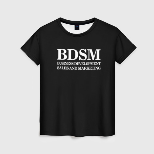 Женская 3D футболка с принтом BDSM, вид спереди #2