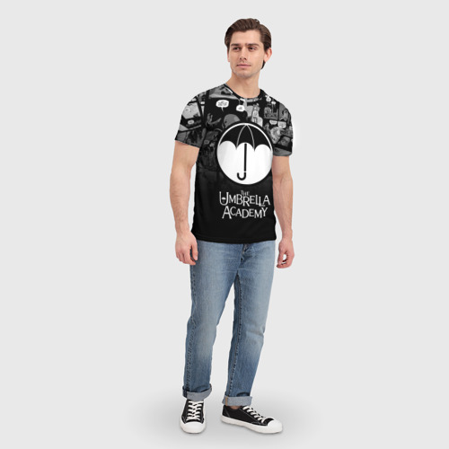Мужская футболка 3D с принтом Академия Амбрелла, вид сбоку #3
