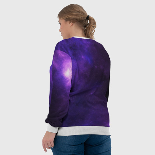 Женский свитшот 3D с принтом Фиолетовая звезда, вид сзади #2