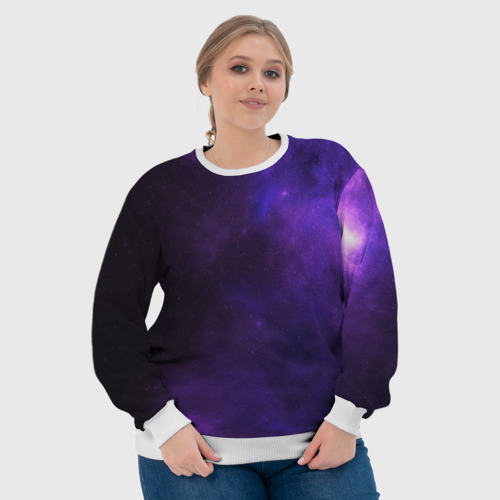 Женский свитшот 3D с принтом Фиолетовая звезда, фото #4