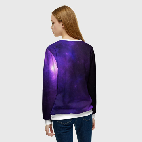 Женский свитшот 3D с принтом Фиолетовая звезда, вид сзади #2