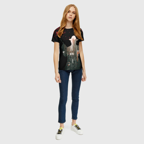 Женская футболка 3D с принтом Гангстер 3, вид сбоку #3
