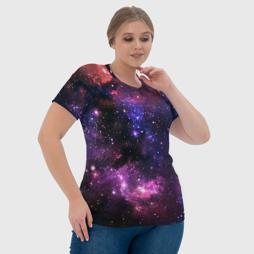 Женская футболка 3D с принтом Космическое небо, фото #4