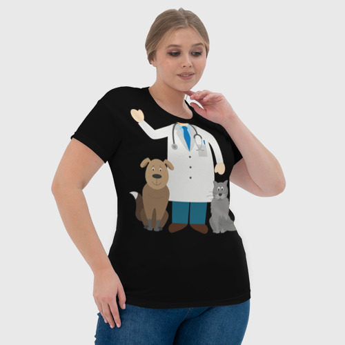 Женская футболка 3D с принтом Я - ветеринар, фото #4