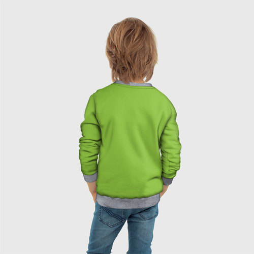 Детский свитшот 3D с принтом Гринч, вид сзади #2