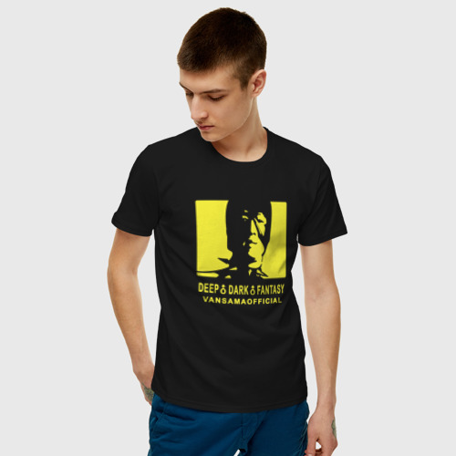 Мужская футболка с принтом VANSAMA OFFICIAL Yellow, фото на моделе #1