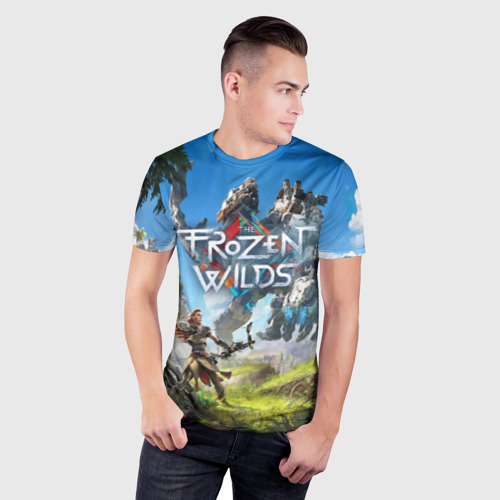 Мужская футболка 3D Slim с принтом Horizon Zero Dawn, фото на моделе #1