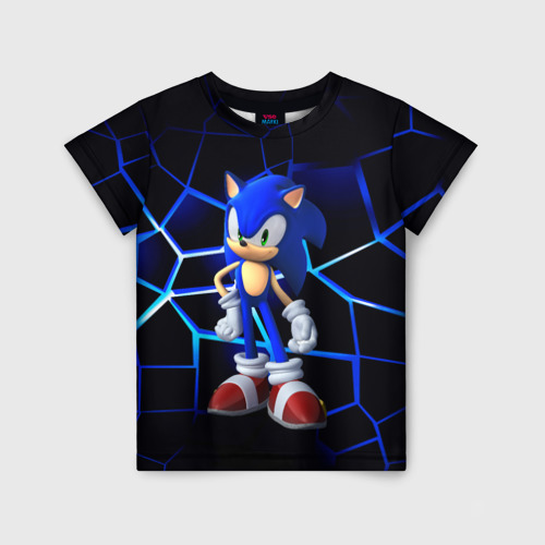 Детская футболка 3D с принтом Sonic, вид спереди #2