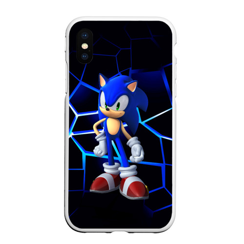 Чехол для iPhone XS Max матовый с принтом Sonic, вид спереди #2