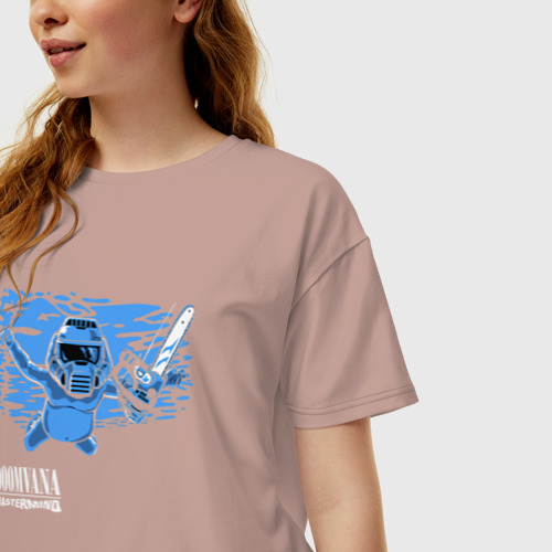 Женская футболка хлопок Oversize с принтом Doomvana Mastermind, фото на моделе #1