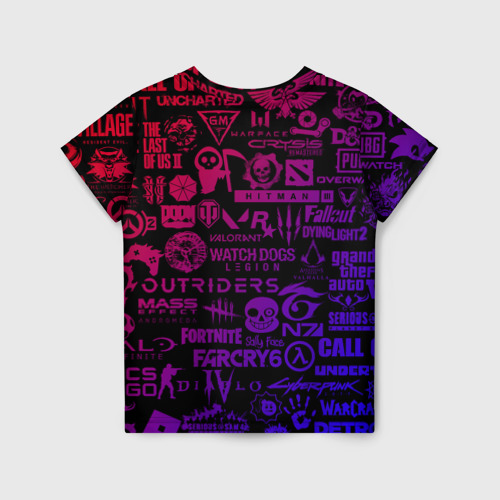 Детская 3D футболка с принтом Лучшие игры 2014-2021, вид сзади #1