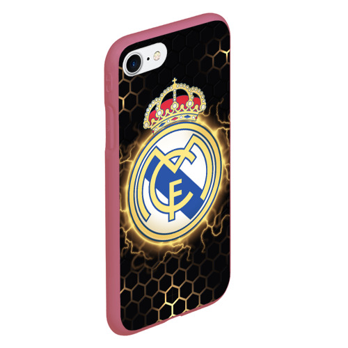 Чехол для iPhone 7/8 матовый с принтом Реал Мадрид, вид сбоку #3
