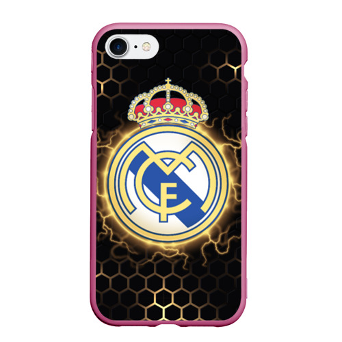 Чехол для iPhone 7/8 матовый с принтом Реал Мадрид, вид спереди #2
