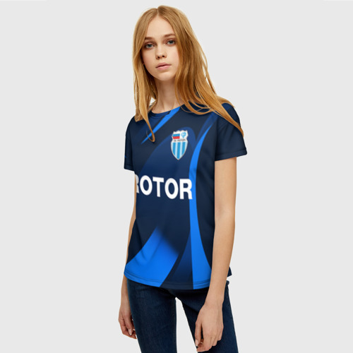 Женская футболка 3D с принтом РОТОР Волгоград, фото на моделе #1