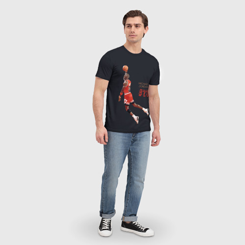 Мужская футболка 3D с принтом MICHAEL JORDAN, вид сбоку #3