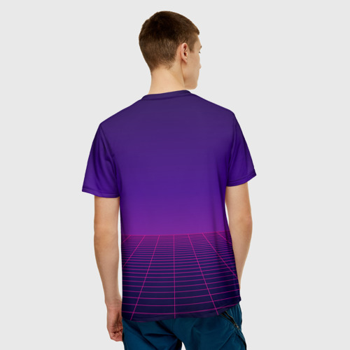 Мужская 3D футболка с принтом Ретро Футуризм, вид сзади #2