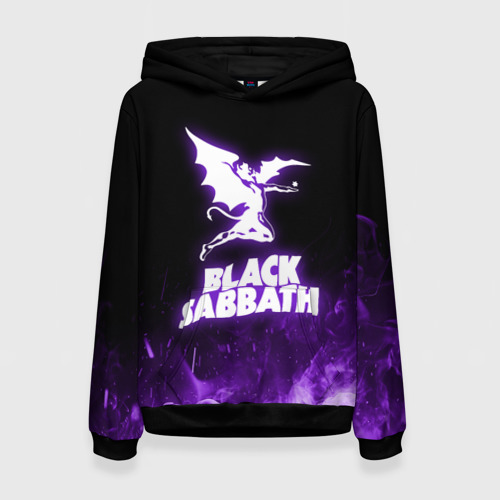 Женская толстовка 3D с принтом Black Sabbath neon, вид спереди #2