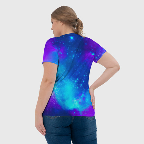 Женская футболка 3D с принтом ЪУЪ, вид сзади #2