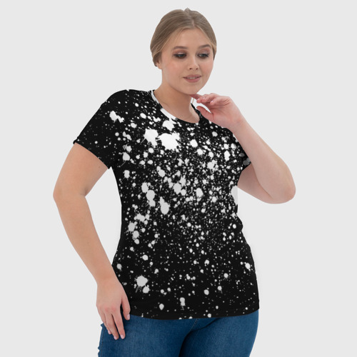 Женская футболка 3D с принтом Белая краска, фото #4
