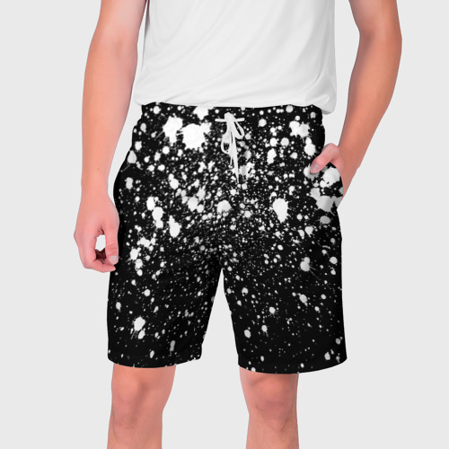 Мужские шорты 3D с принтом Белая краска, вид спереди #2