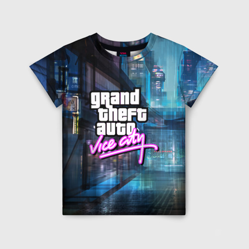 Детская футболка 3D с принтом GTA, вид спереди #2