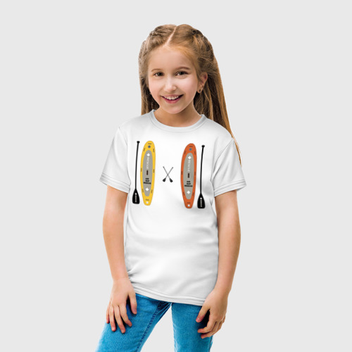 Детская футболка хлопок с принтом Сап серфинг, вид сбоку #3
