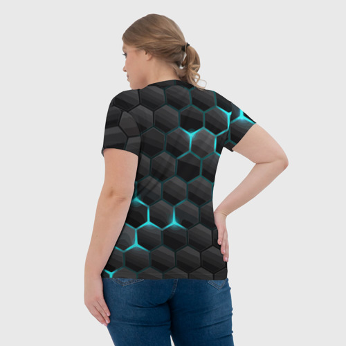 Женская футболка 3D с принтом Mercedes-Benz, вид сзади #2