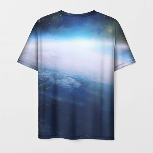 Мужская футболка 3D с принтом Планета Земля (S), вид сзади #1