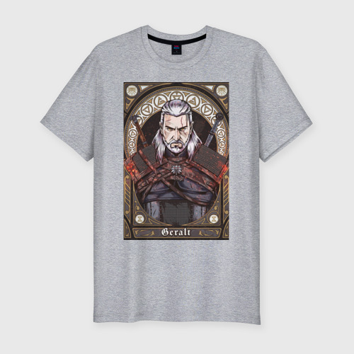 Мужская футболка хлопок Slim с принтом The Witcher, Geralt, Ведьмак,, вид спереди #2