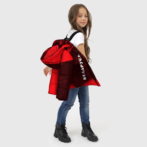 Зимняя куртка для девочек 3D с принтом Беларусь, фото #4