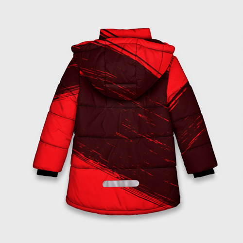 Зимняя куртка для девочек 3D с принтом Беларусь, вид сзади #1