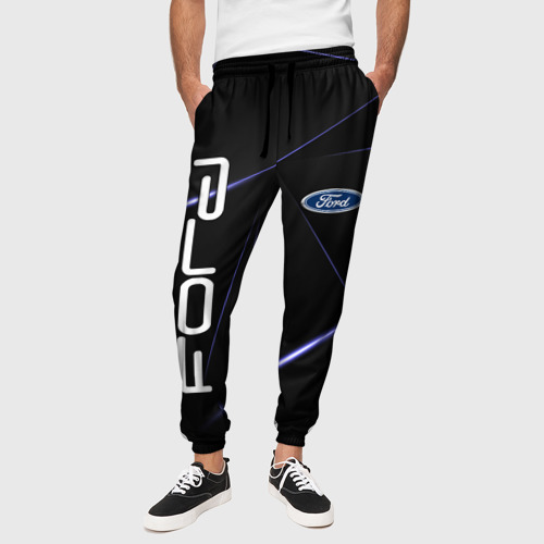 Мужские брюки 3D с принтом Ford, вид сбоку #3